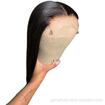 Raw Indian Virgin Human Hair Wigs Swiss Lace Closure Pre Plucked With virgin Hair HD Lace Closure Human Hair Wig Bleached Knots